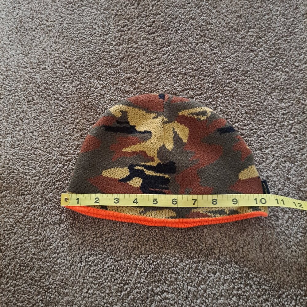 CAT Caterpillar Reversible Logo Winter Beanie Hat Camo/Blaze Orange - Picture 5 of 6